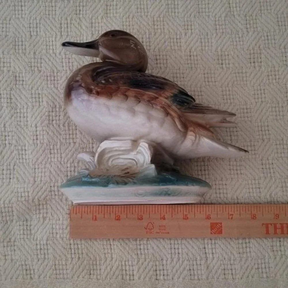 Vintage 1950s Anthony D Priolo Signed‎ Ceramic Mallard Duck Statue